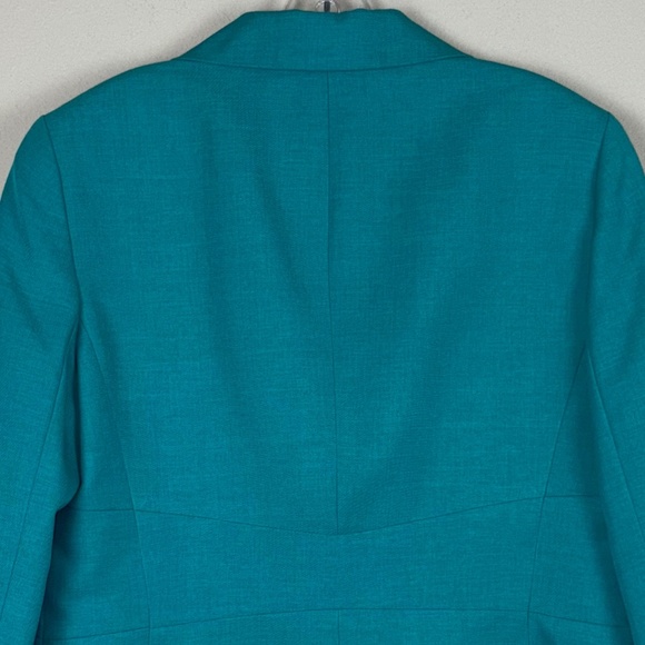 Kasper 2pc Green Blazer Jacket with Matching Pullover Sleeveless Floral Blouse - Picture 5 of 16